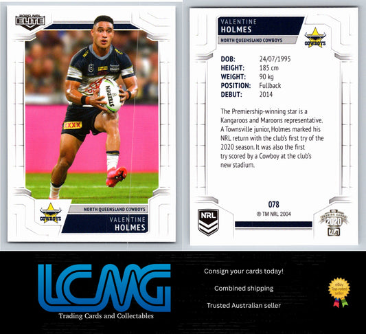 Card #  078 Valentine Holmes  2020 NRL Elite