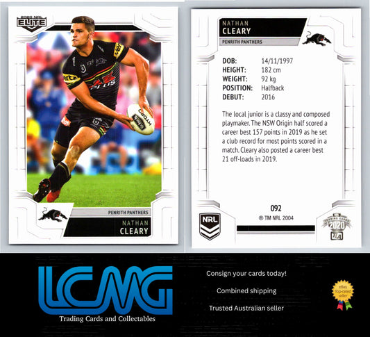 Card #  092 Nathan Cleary  2020 NRL Elite
