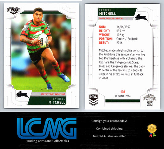 Card #  104 Latrell Mitchell  2020 NRL Elite