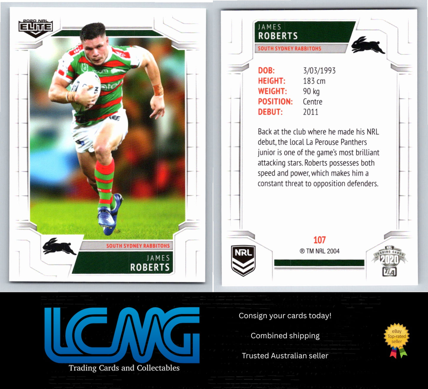 Card #  107 James Roberts  2020 NRL Elite