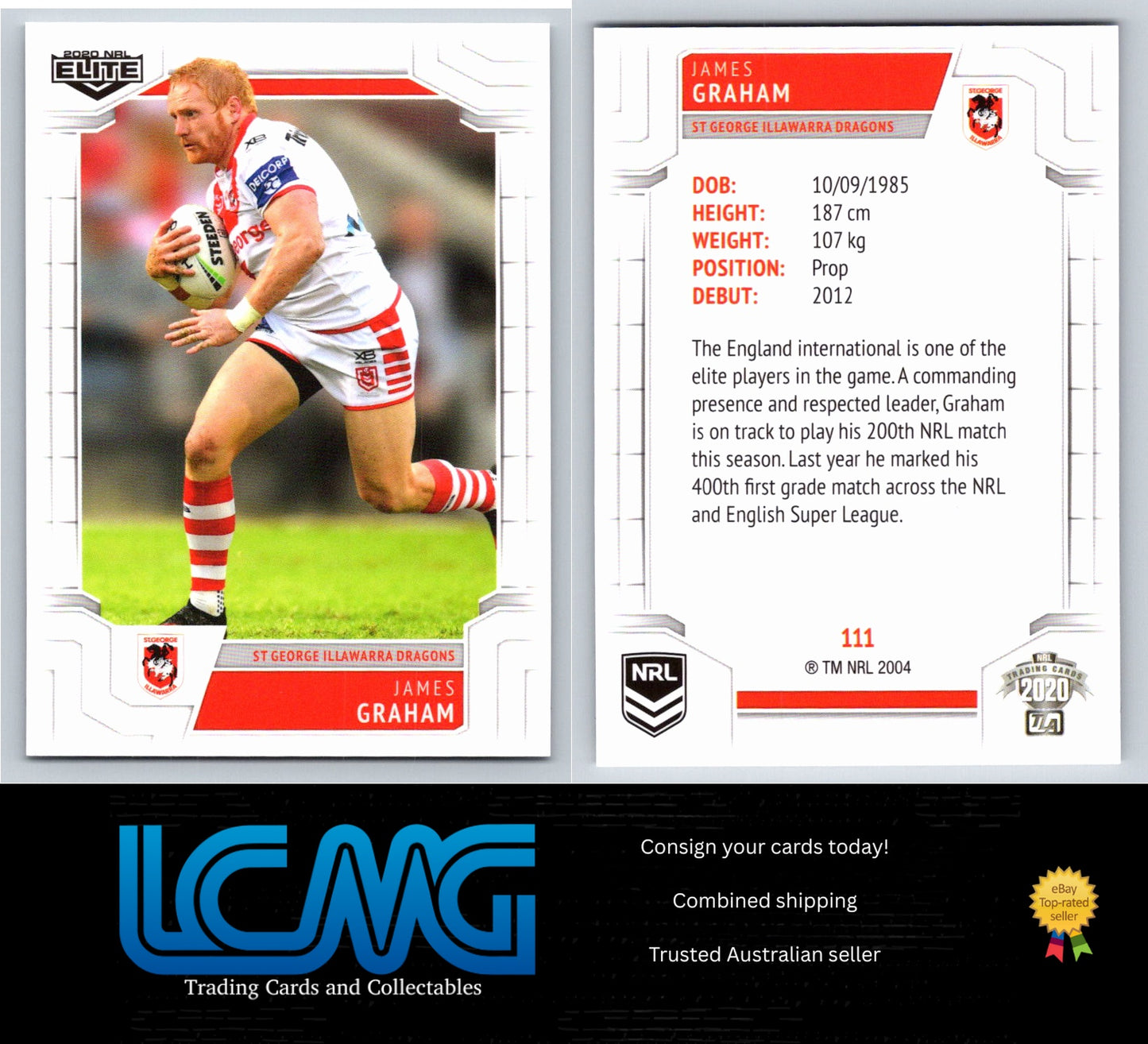 Card #  111 James Graham  2020 NRL Elite