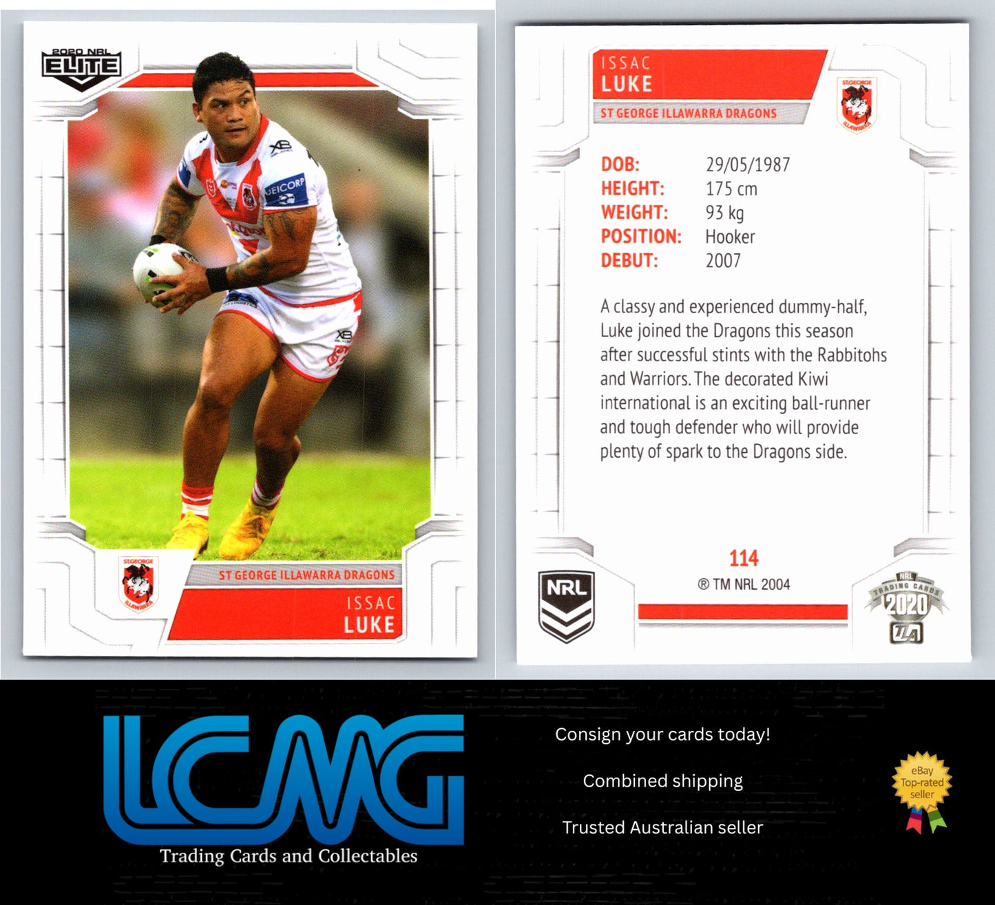 Card #  114 Issac Luke  2020 NRL Elite