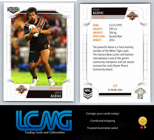 Card #  137 Josh Aloiai  2020 NRL Elite