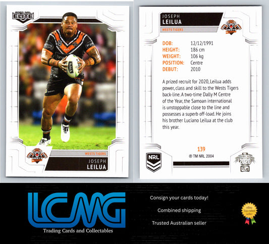 Card #  139 Joseph Leilua  2020 NRL Elite