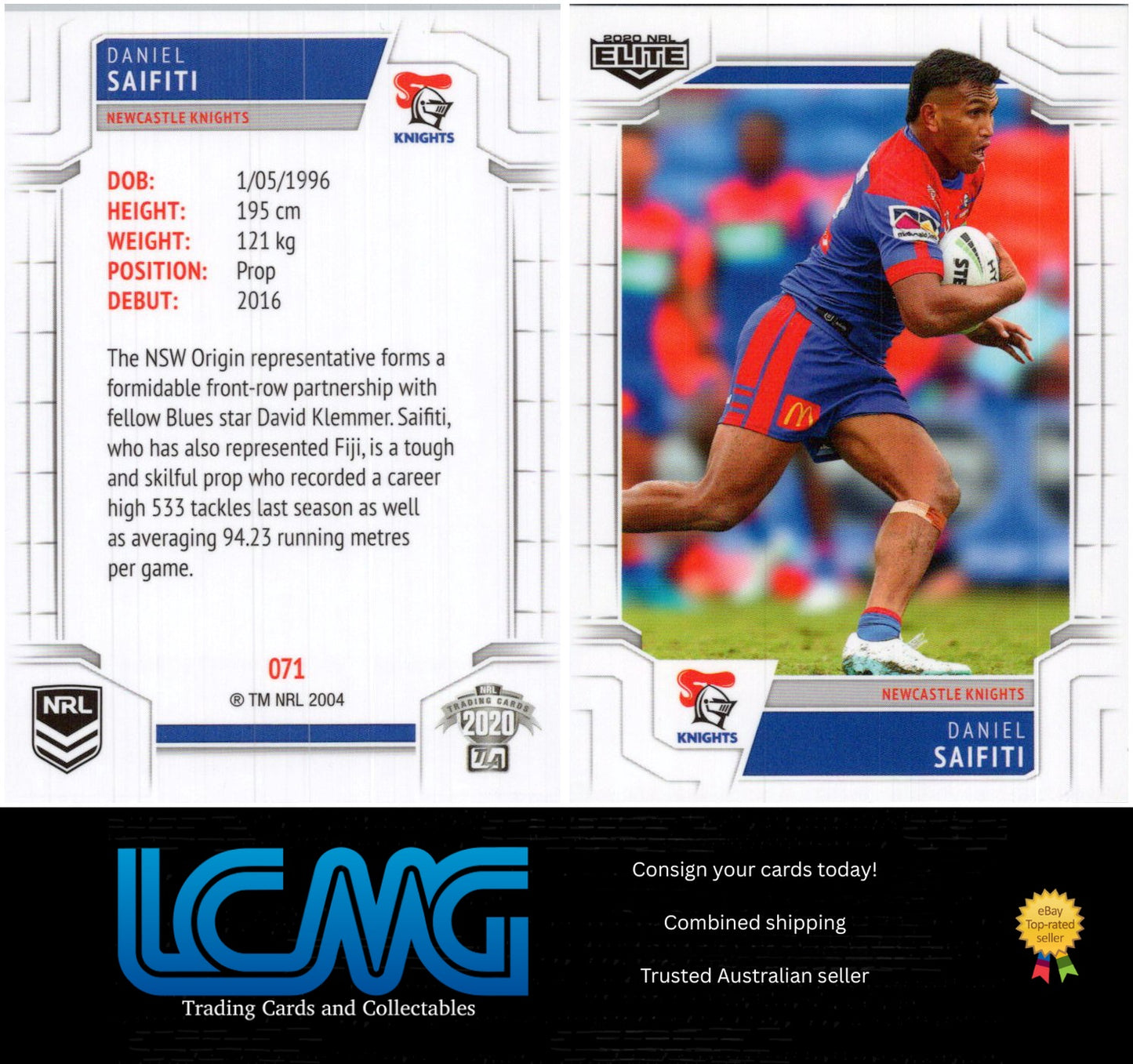 Card #  071 Daniel Saifiti  2020 NRL Elite