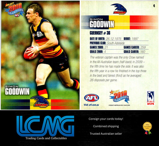 Card #  4 Simon Goodwin  2010 AFL Champions