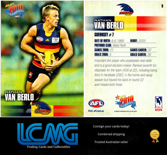 Card #  9 Nathan Van Berlo  2010 AFL Champions