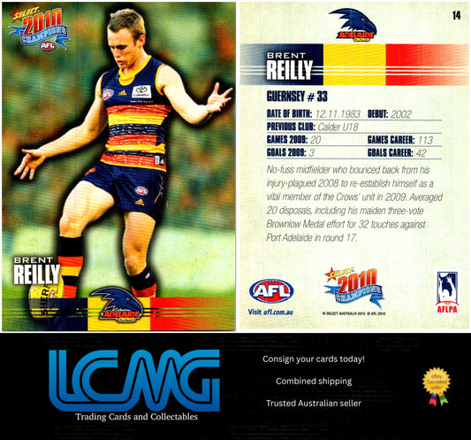 Card #  14 Brent Reilly  2010 AFL Champions