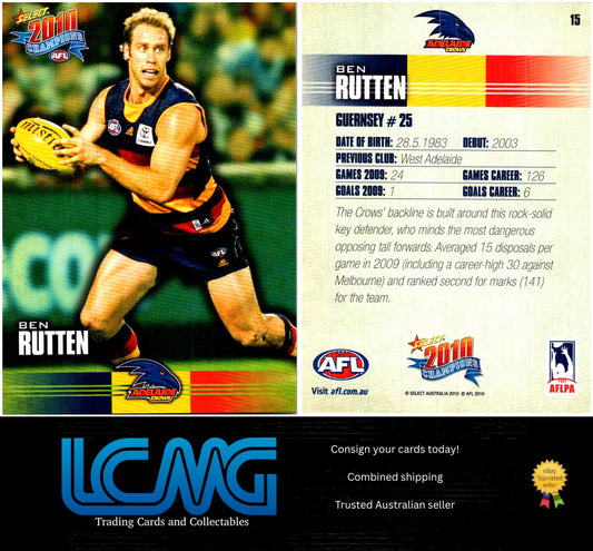 Card #  15 Ben Rutten  2010 AFL Champions