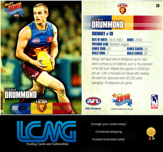 Card #  23 Josh Drummond  2010 AFL Champions