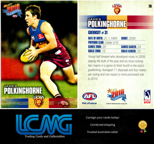 Card #  26 James Polkinghorne  2010 AFL Champions