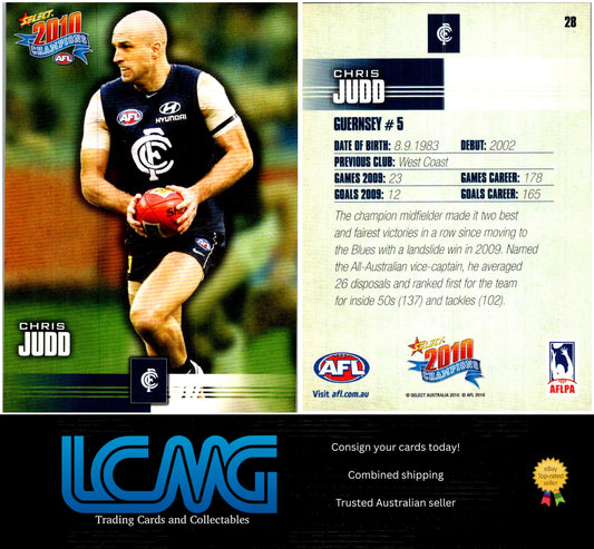 Card #  28 Chris Judd  2010 AFL Champions