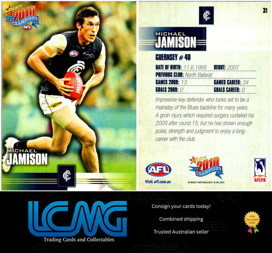 Card #  31 Michael Jamison  2010 AFL Champions