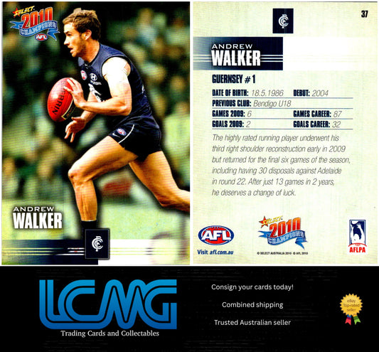 Card #  37 Andrew Walker  2010 AFL Champions
