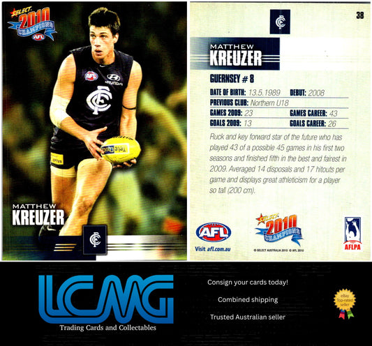Card #  38 Matthew Kreuzer  2010 AFL Champions