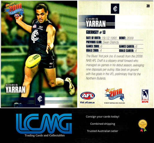 Card #  39 Chris Yarran RC  2010 AFL Champions