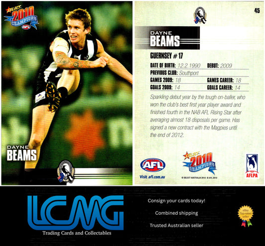 Card #  45 Dayne Beams  2010 AFL Champions