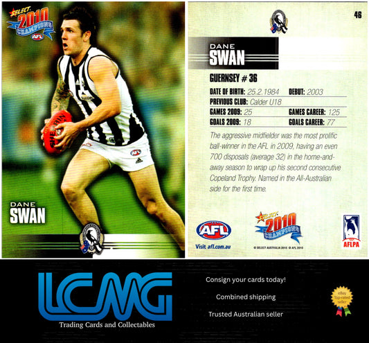 Card #  46 Dane Swan  2010 AFL Champions