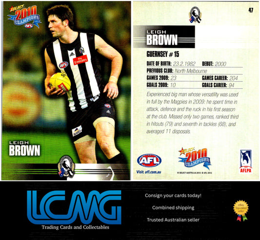 Card #  47 Leigh Brown  2010 AFL Champions