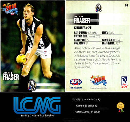 Card #  50 Josh Fraser  2010 AFL Champions