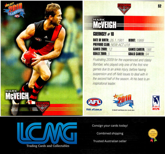 Card #  52 Mark McVeigh  2010 AFL Champions