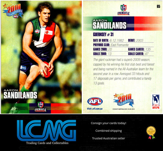 Card #  65 Aaron Sandilands  2010 AFL Champions