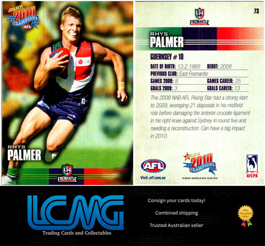 Card #  73 Rhys Palmer  2010 AFL Champions