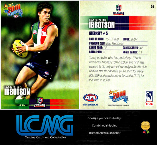 Card #  74 Garrick Ibbotson  2010 AFL Champions