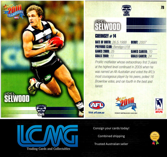 Card #  79 Joel Selwood  2010 AFL Champions
