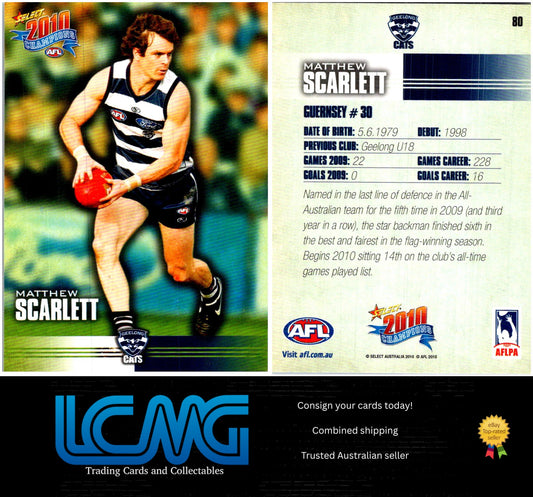 Card #  80 Matthew Scarlett  2010 AFL Champions