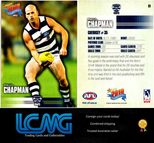 Card #  81 Paul Chapman  2010 AFL Champions