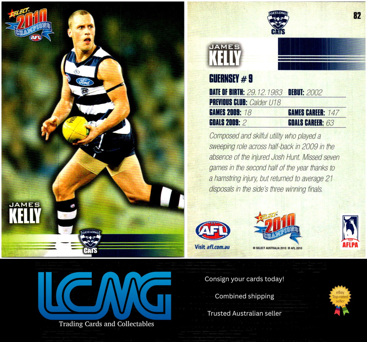 Card #  82 James Kelly  2010 AFL Champions
