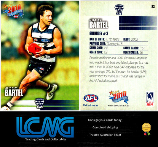 Card #  83 Jimmy Bartel  2010 AFL Champions