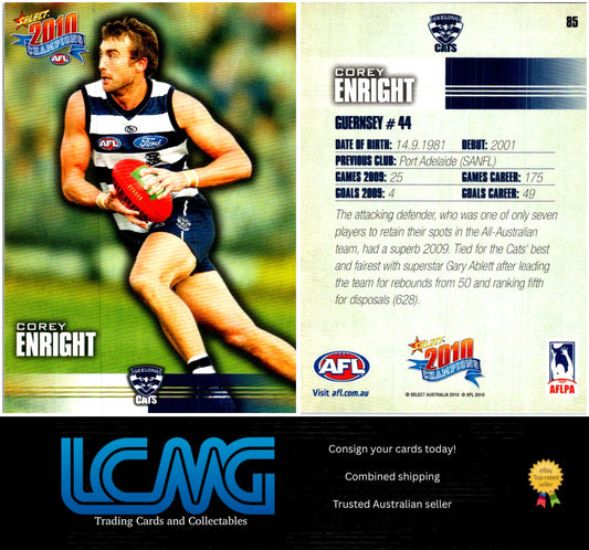 Card #  85 Corey Enright  2010 AFL Champions