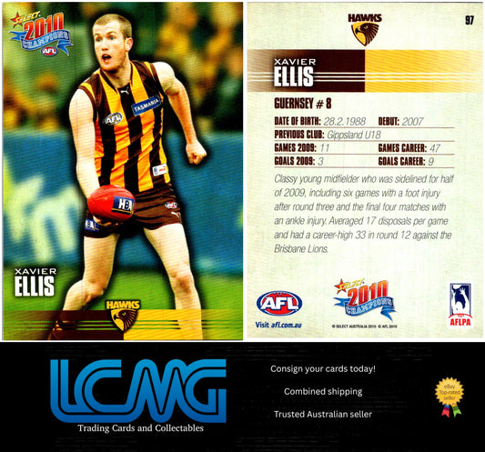 Card #  97 Xavier Ellis  2010 AFL Champions