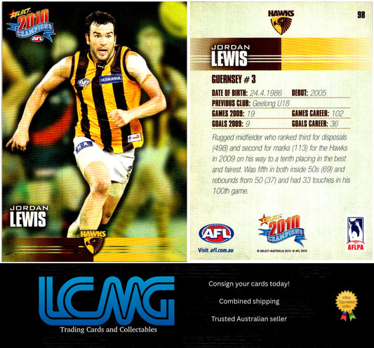 Card #  98 Jordan Lewis  2010 AFL Champions