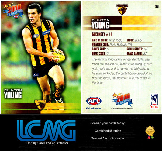 Card #  99 Clinton Young  2010 AFL Champions