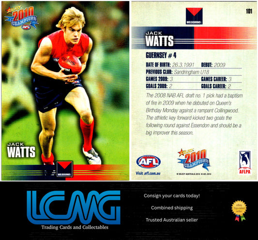 Card #  101 Jack Watts  2010 AFL Champions