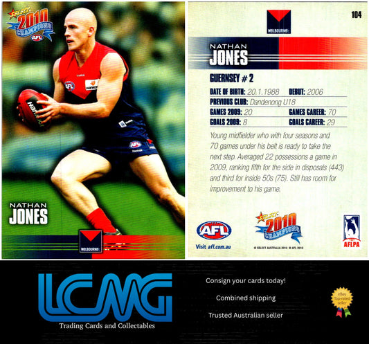 Card #  104 Nathan Jones  2010 AFL Champions