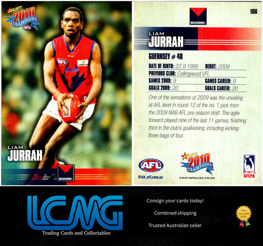 Card #  106 Liam Jurrah RC  2010 AFL Champions