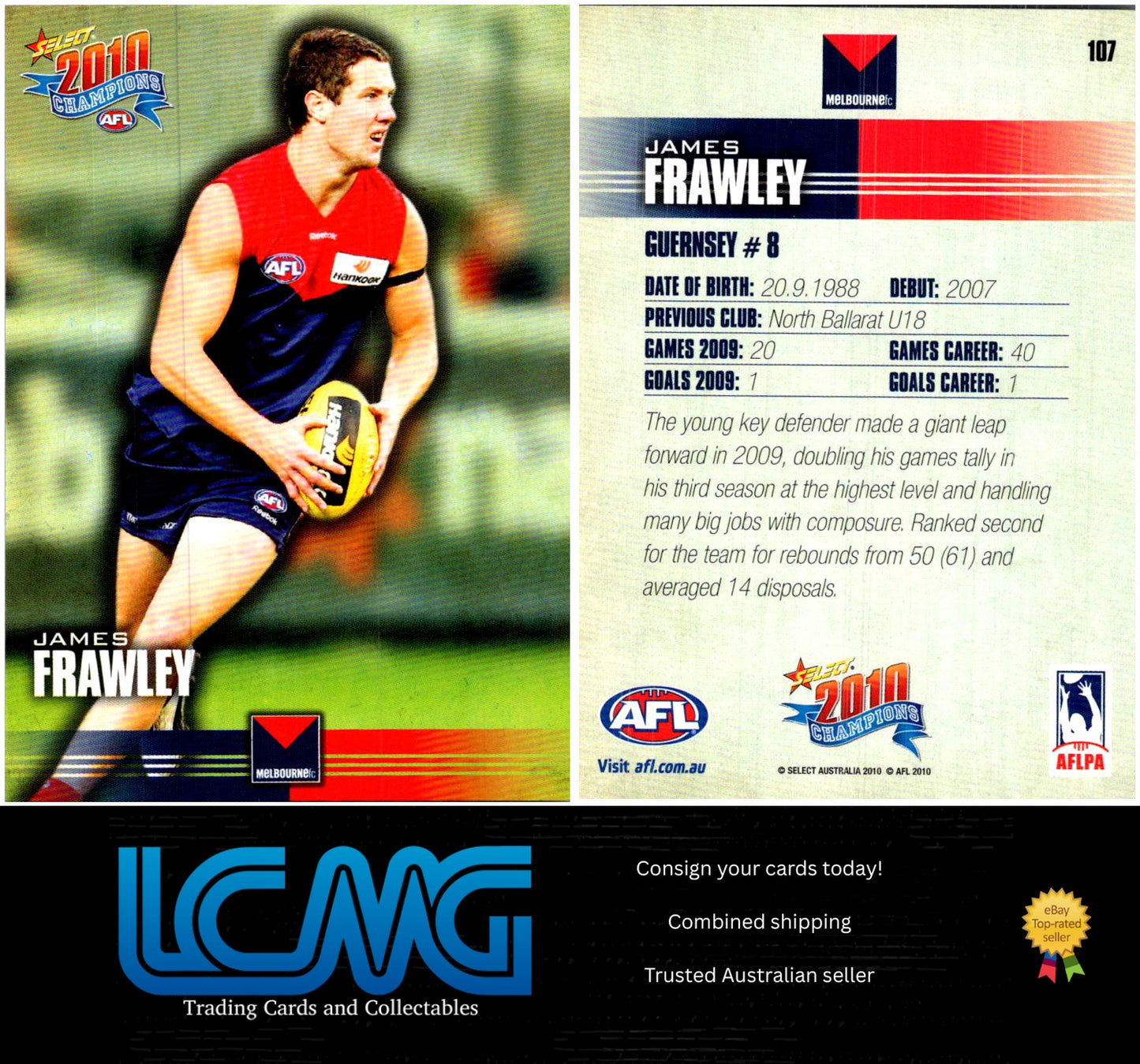 Card #  107 James Frawley  2010 AFL Champions