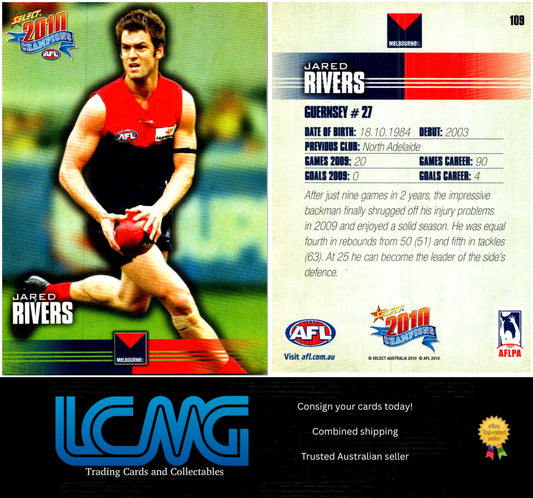 Card #  109 Jared Rivers  2010 AFL Champions