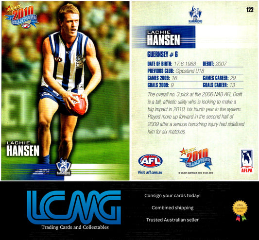 Card #  122 Lachie Hansen  2010 AFL Champions