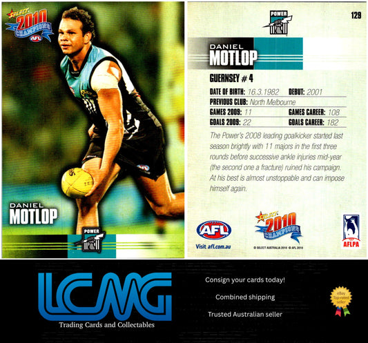 Card #  129 Daniel Motlop  2010 AFL Champions