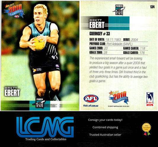 Card #  134 Brett Ebert  2010 AFL Champions