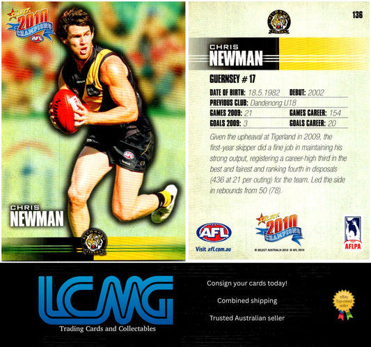 Card #  136 Chris Newman  2010 AFL Champions