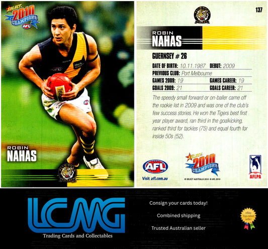 Card #  137 Robin Nahas RC  2010 AFL Champions