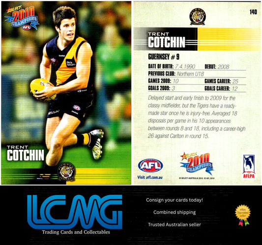 Card #  140 Trent Cotchin  2010 AFL Champions
