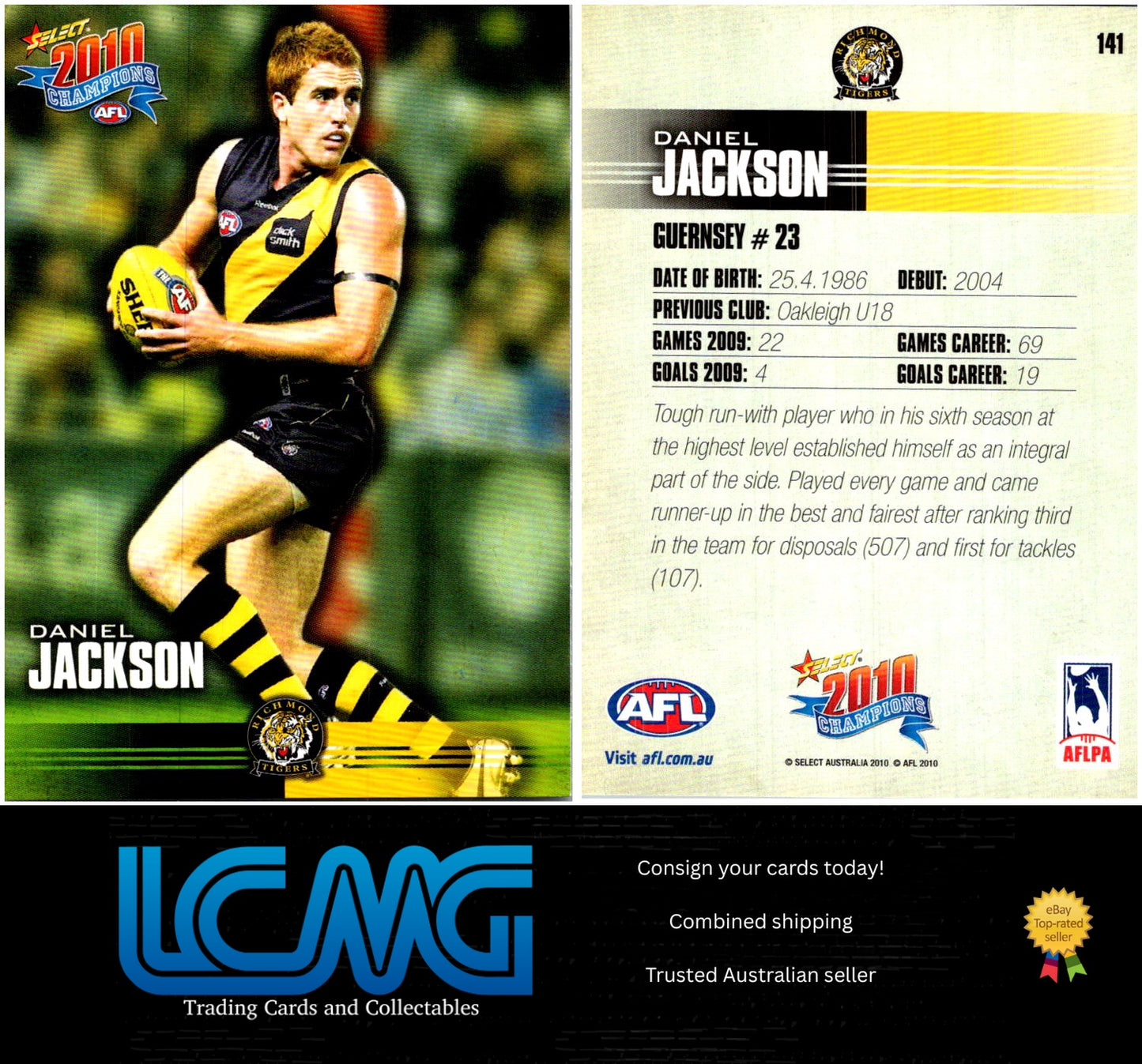 Card #  141 Daniel Jackson  2010 AFL Champions