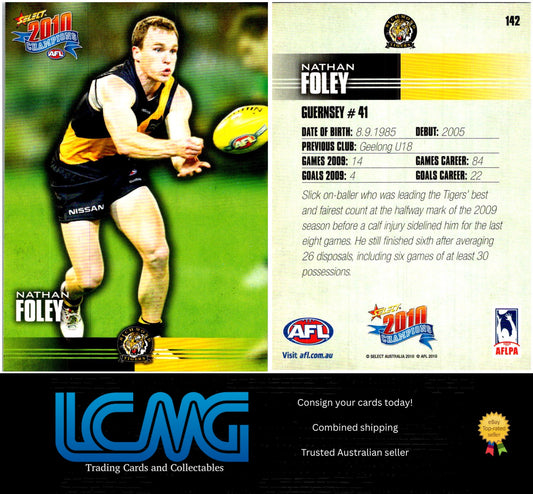 Card #  142 Nathan Foley  2010 AFL Champions